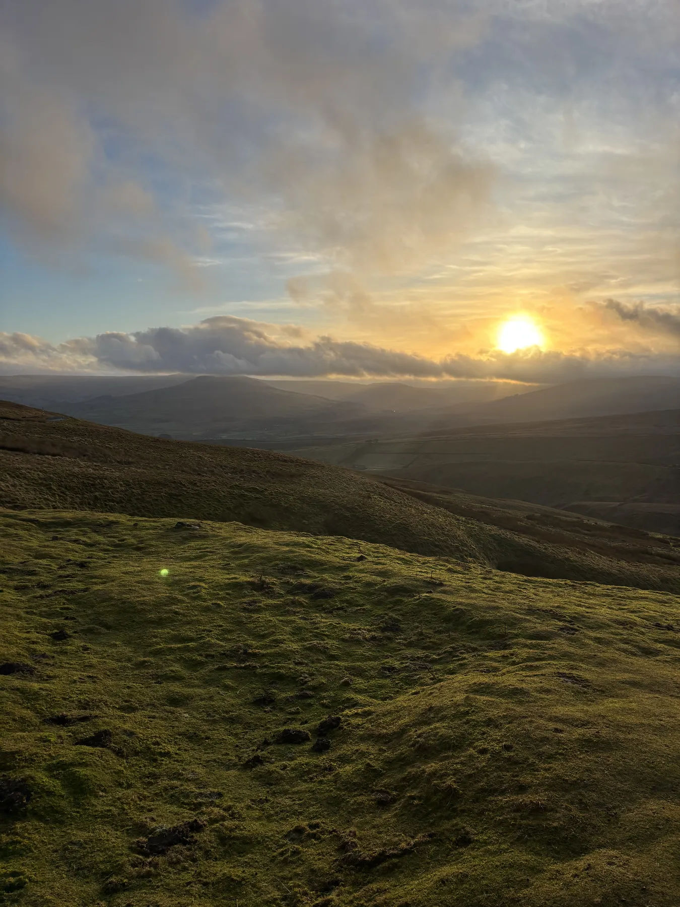 The high Yorkshire Dales at sunset on a private scenic transfer